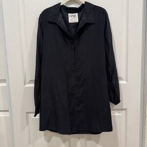 ONE by One Teaspoon Black Long‎ Sleeve Shirt Dress Minimalist Chic XXS